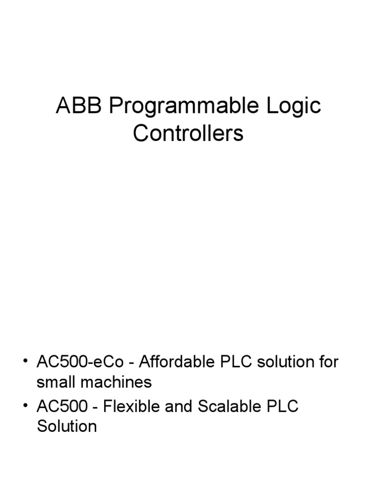 ABB Programmable Logic Controllers | PDF | Programmable Logic ...