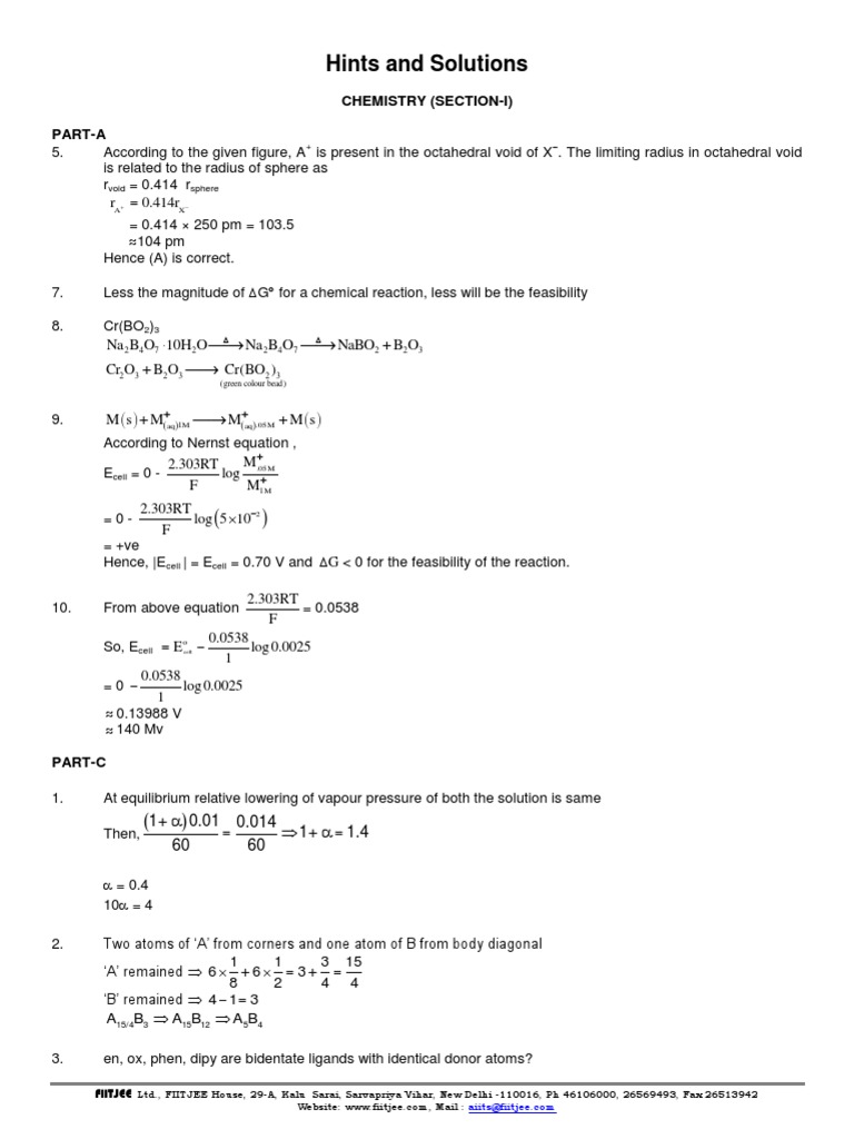 Hints and Solutions | PDF | Mathematical Objects | Space