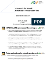 Gli spostamenti in Veneto sotto Coronavirus