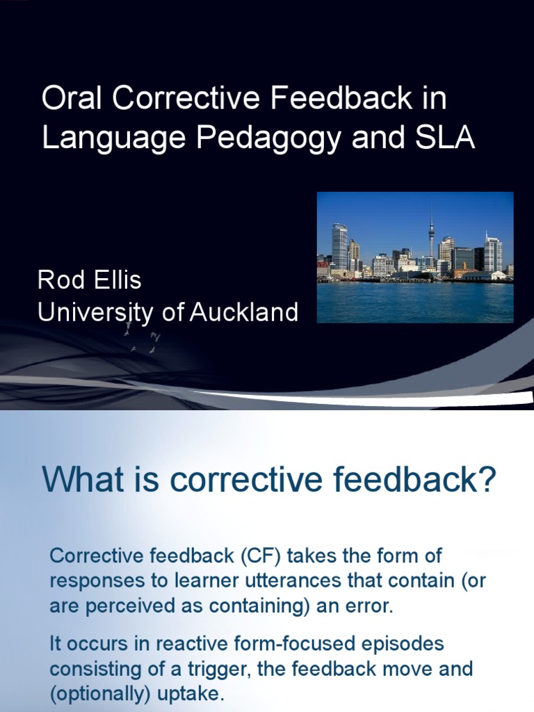 Oral Corrective Feedback in Language Pedagogy and SLA | PDF | Second ...