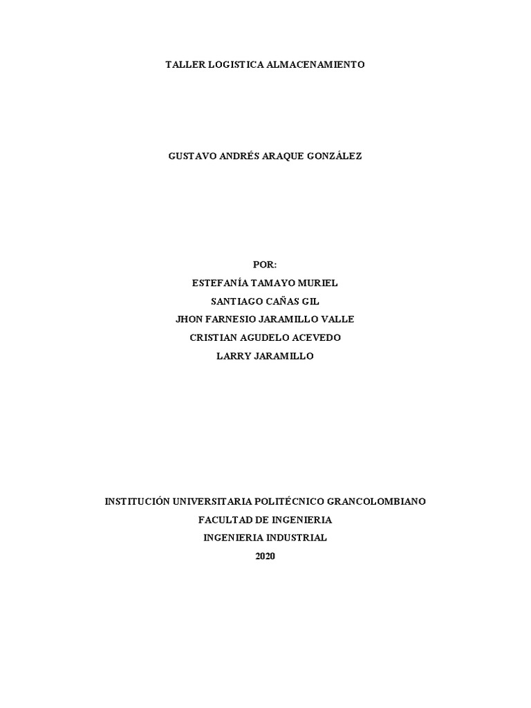 Taller de Logística y Almacenamiento | PDF | Logística | Outsourcing