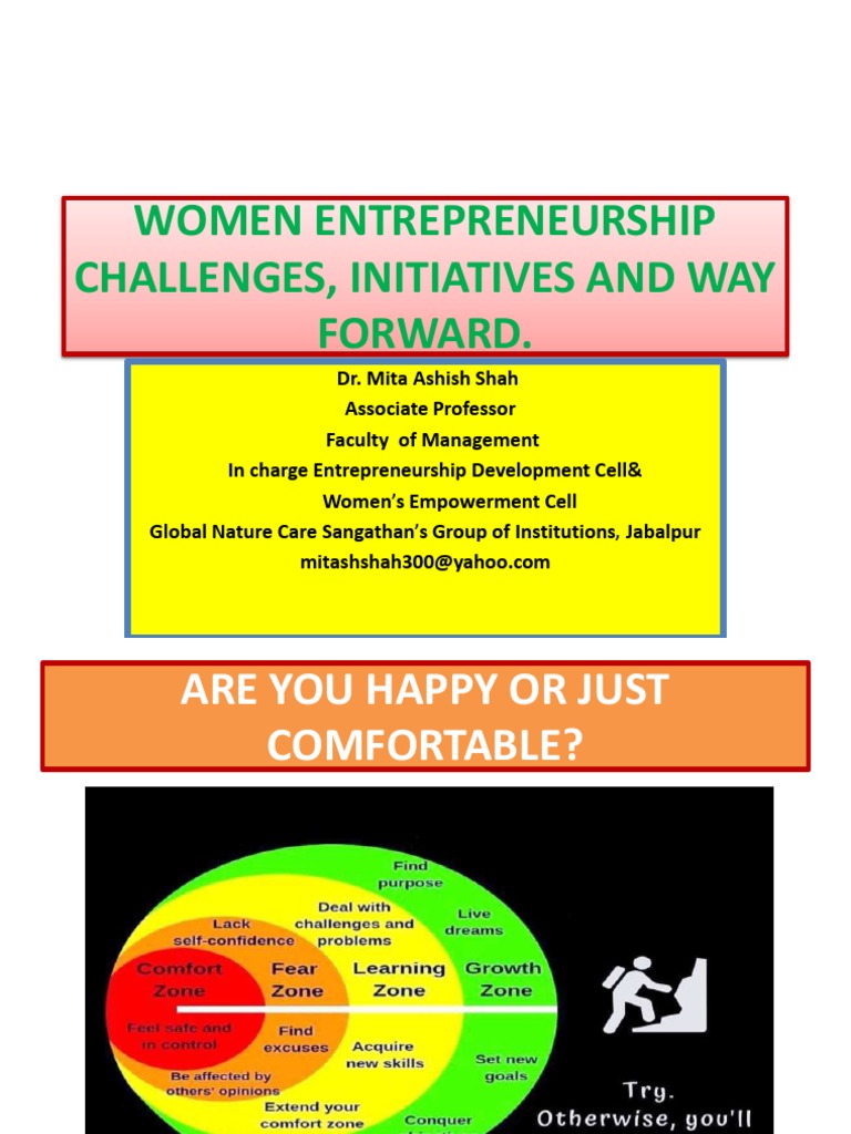 Women Entrepreneurship Challenges, Initiatives and Way Forward | PDF ...