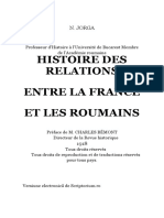 Nicolae Iorga - Histoire Des Relations Entre La France Et Les Roumains