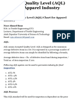 Accepted Quality Level (AQL) Chart For Apparel Industry Textile Merchandising