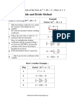Slide and Divide Method: Factoring Trinomials of The Form + +, Where 1