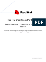 Red Hat Openstack Platform 13: Undercloud and Control Plane Back Up and Restore