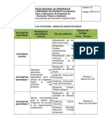 Tiempos de Entrega Resultado de Aprendizaje A Alcanzar Actividad de Aprendizaje Tipo de Evidencia Inicia Termina