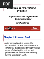 Essentials of Fire Fighting: Chapter 19 - Fire Department Communications Firefighter II