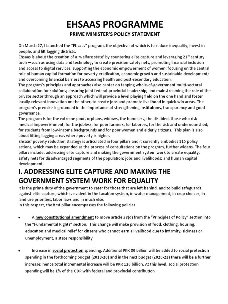 Expanded Eligibility in Ehsaas Program | PDF | Malnutrition | Social ...
