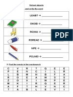 School Objects 1-Order The Letters and Write The Word