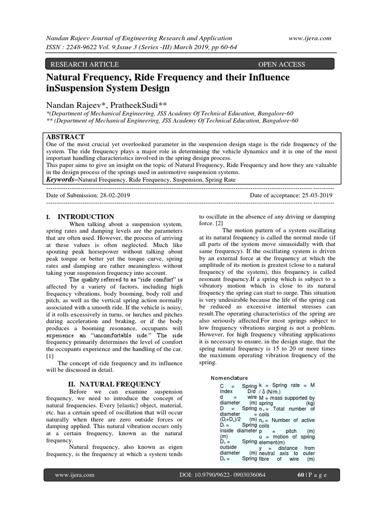 Suspension System Frequency Analysis | PDF | Physical Quantities ...