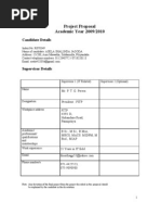 Project Proposal Academic Year 2009/2010: Candidate Details