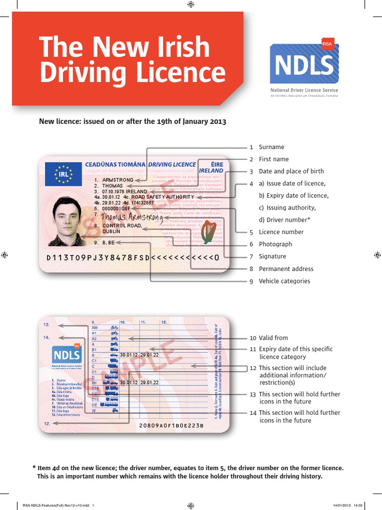 Irish full driving licence card displaying the EU formatting resting beside an official RSA learner handbook, New Irish Driving Licence Overview | PDF | Driver's License | Driving. how to get a driving licence in Ireland