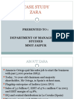 Case Study Zara: Presented To: Department of Management Studies Mnit Jaipur