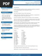 Singular To Plural Crossword: Activity Type