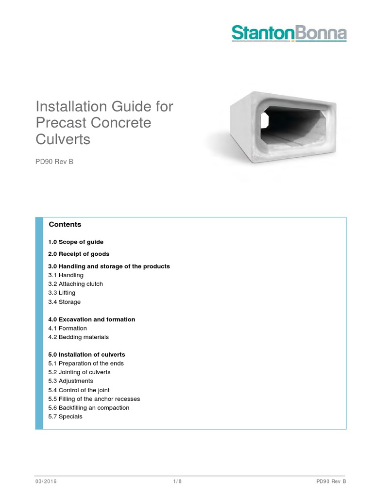 Installation Guide For Culverts B PDF | PDF | Anchor | Concrete