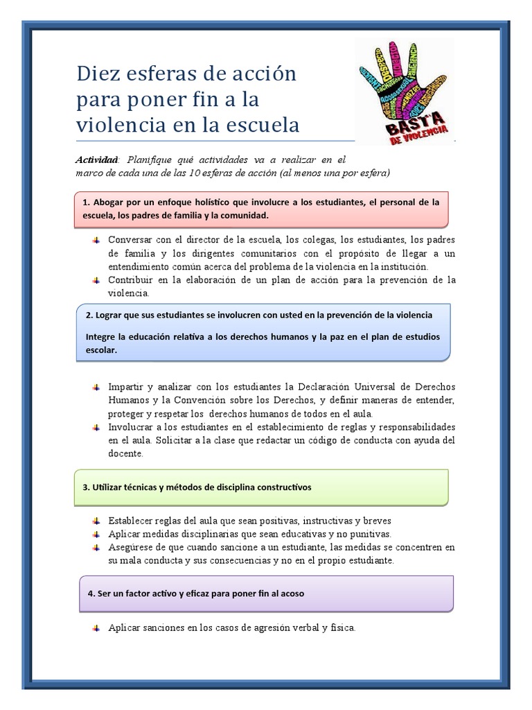 Estrategias para Erradicar Violencia Escolar | PDF | Violencia ...