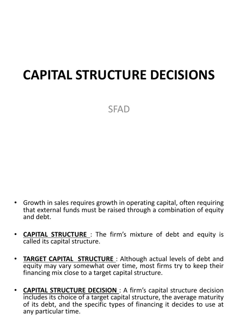 Capital Structure Decisions 2 PDF PDF Capital Structure