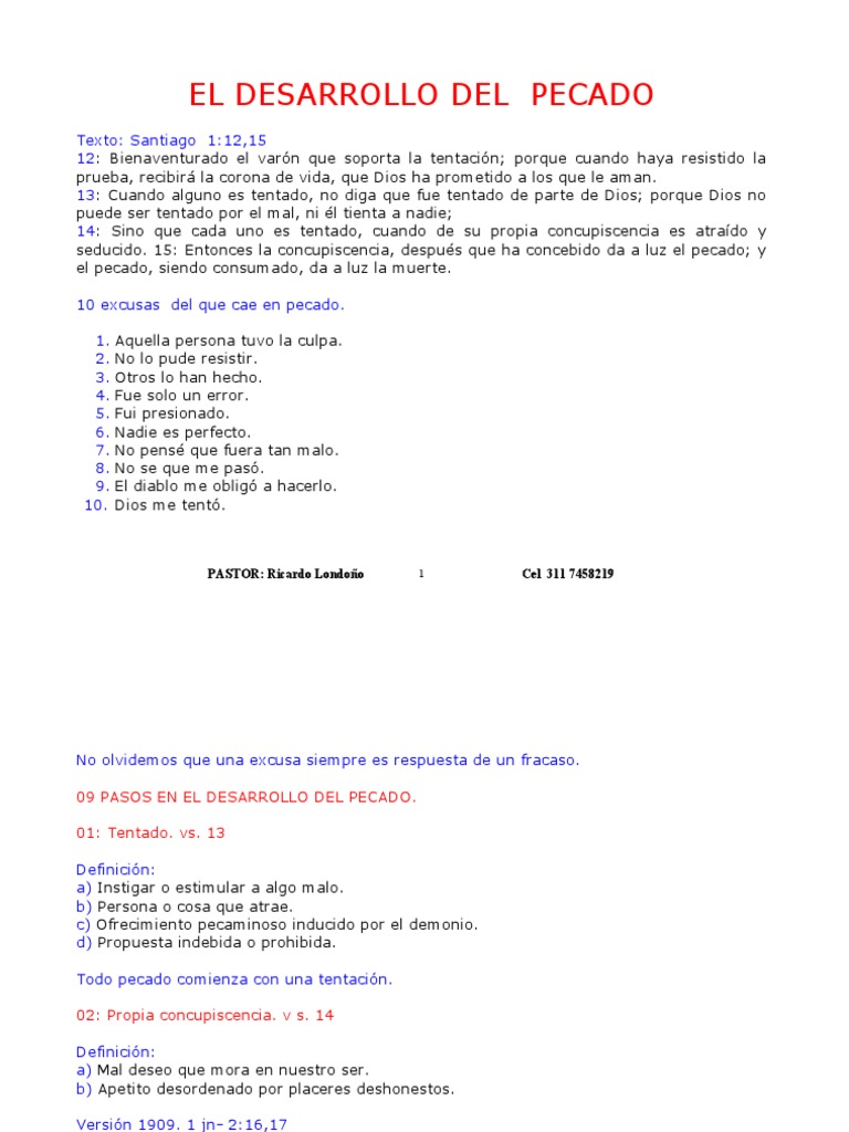 C El Desarrollo Del Pecado | PDF | Pecado | Creencia religiosa y doctrina
