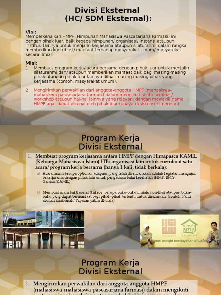 Program Kerja Divisi Eksternal HMPF | PDF | Karier & Perkembangan ...