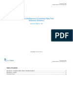 Multiple Intelligences & Learning Style Test Summary Statistics