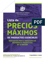 Lista de Precios Maximos en La Provincia de Santa Fe PDF
