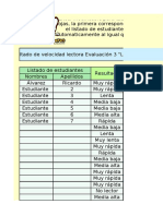 Excel Modificable para Velocidad Lectora 1° Básico - Evalución 3 La Casita Caramelo