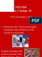 HIS 404 Unit 2 Notes 19: The Conscription Crisis