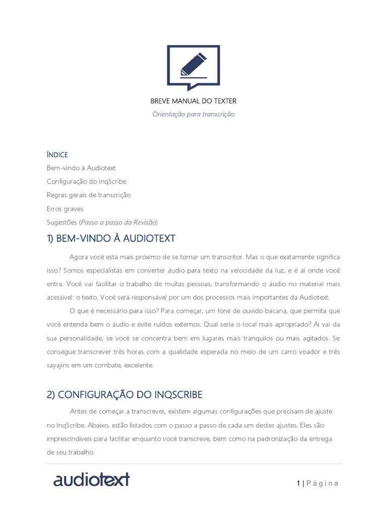 Manual de Transcrição para Texters | PDF | Tempo | Som