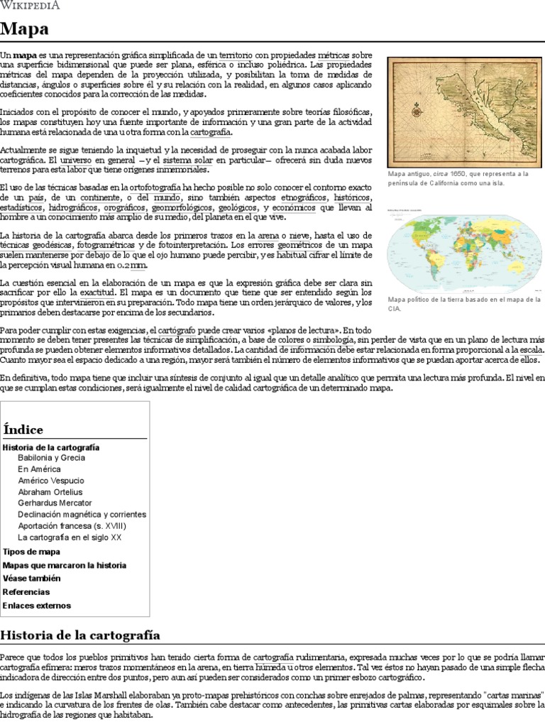 Mapa - Wikipedia, La Enciclopedia Libre | PDF | Mapa | Cartografía