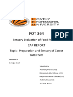 Cap Report: Sensory Evaluation of Food Products