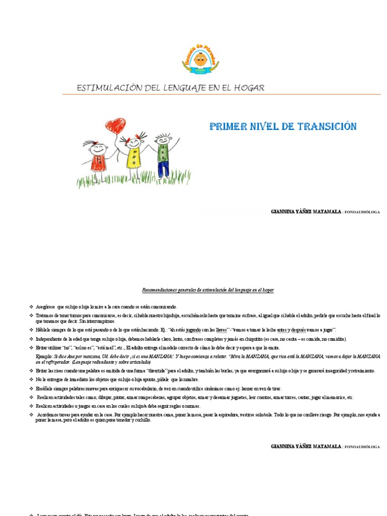 Actividades de Estimulación Del Lenguaje PreKínder | PDF