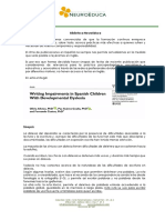 DIFICULTADES DE ESCRITURA EN DISLÉXICOS LENGUA ESPAÑOL