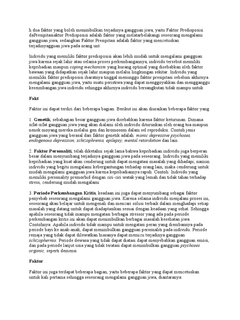 Faktor Predisposisi Dan Faktor PDF