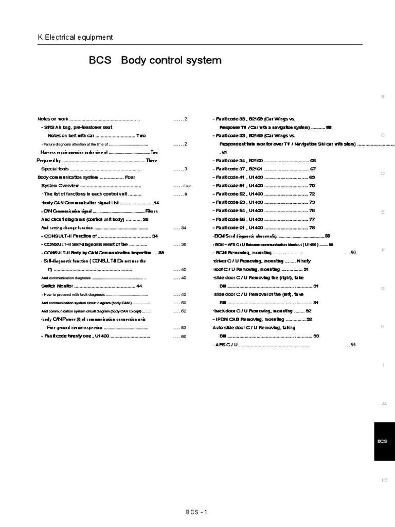 Body - Control System | PDF | Communications System | Input/Output