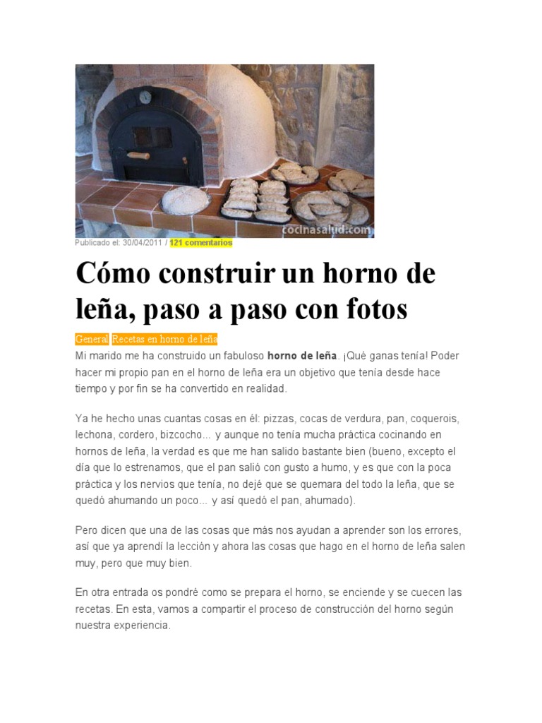 Hornos de Leña | PDF | Ladrillo | Cemento, image size:768x1024