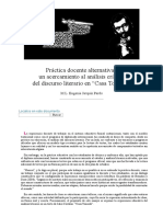 Práctica Docente Alternativa: Un Acercamiento Al Análisis Crítico Del Discurso Literario en "Casa Tomada"