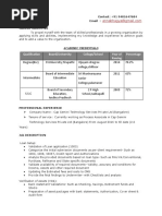 Bhagyasree A: Qualification Board/University College/School Year of Passing Percentage