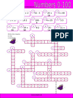 Numbers 1-100 Crossword