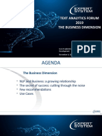Text Analytics Forum 2019 The Business Dimension: Luca Scagliarini, EVP Strategy & Business Development November 6, 2019