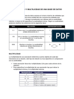 Cardinalidad y Multilicidad de Una Base de Datos PDF