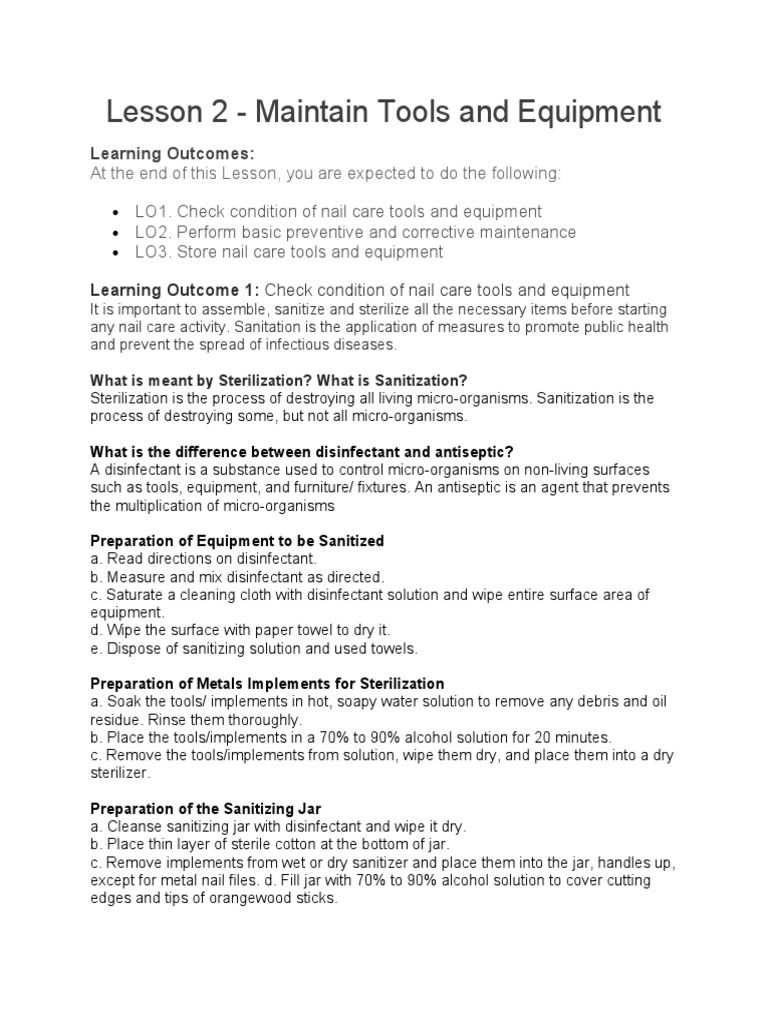 5 Nail Care Disinfectant Sterilization Microbiology