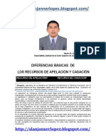 DIFERENCIAS BÁSICAS  DE  LOS RECURSOS DE APELACIÓN Y CASACIÓN. POR. DR. JANNER A. LOPEZ AVENDAÑO