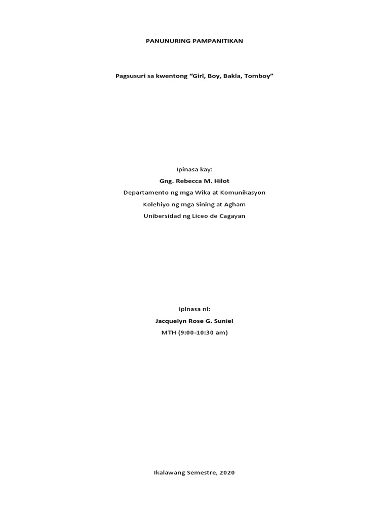 SUNIEL Pagsusuri | PDF