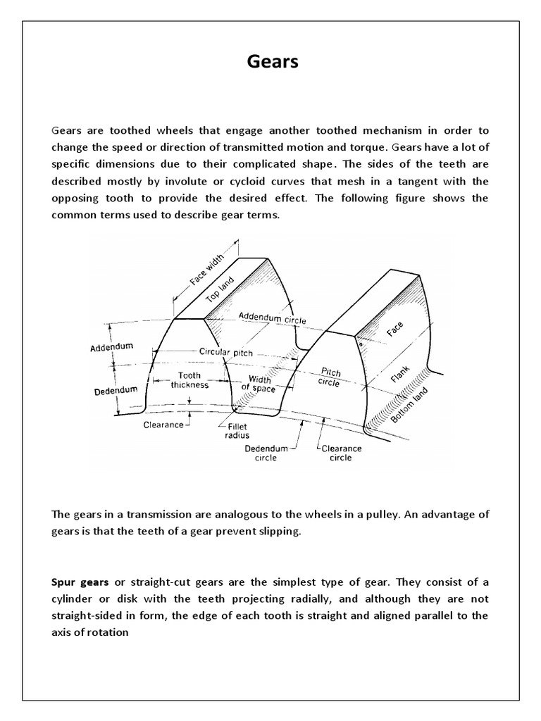 Lab4 Gears PDF Gear Machines
