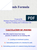 Pounds Formula: Prepared by Michigan Department of Environmental Quality Operator Training and Certification Unit