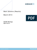 Mark Scheme (Results) March 2013: GCSE Biology 5BI1H/01