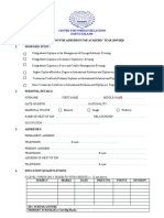 Application For Admission For Academic Year 2019/2020 1. Proposed Study