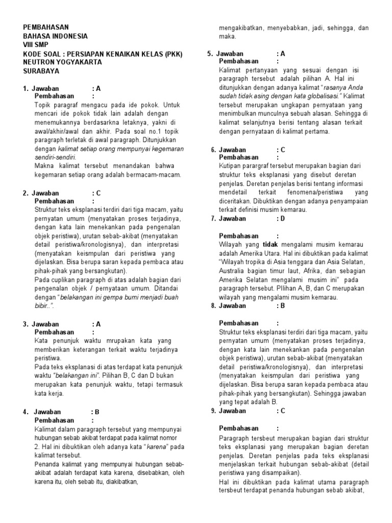 Pembahasan 8smp Pdf