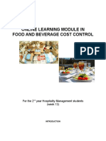 Online Learning Module in Food and Beverage Cost Control